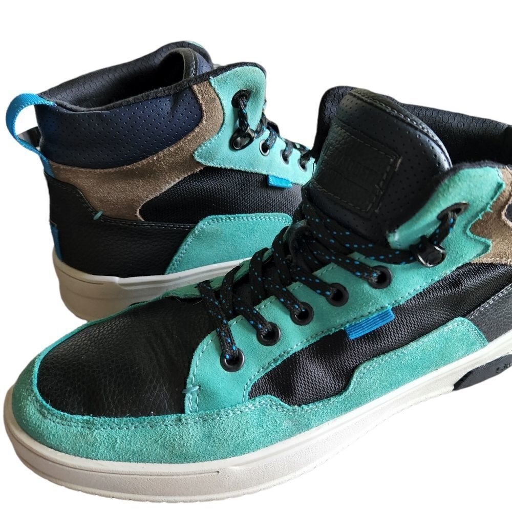 Steve Madden Green and Blue Suede and Leather Hightop Sneakers‎